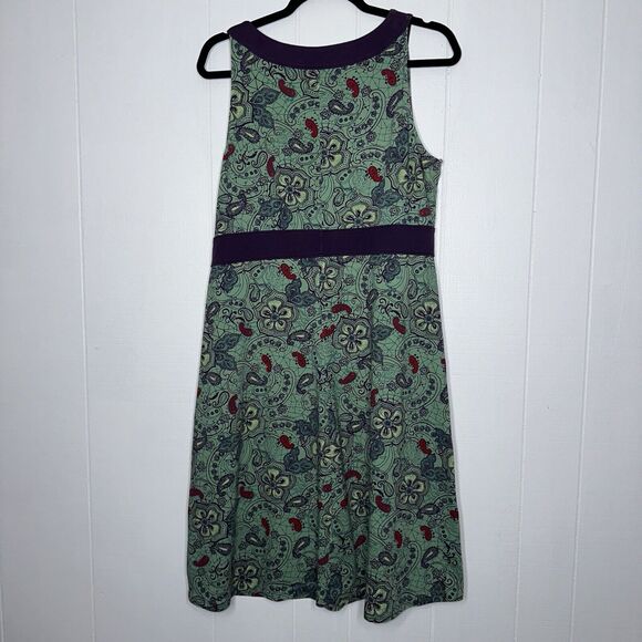 REI Co-op Women’s Paisley Athletic Dress Green Purple Size Large - Picture 2 of 4